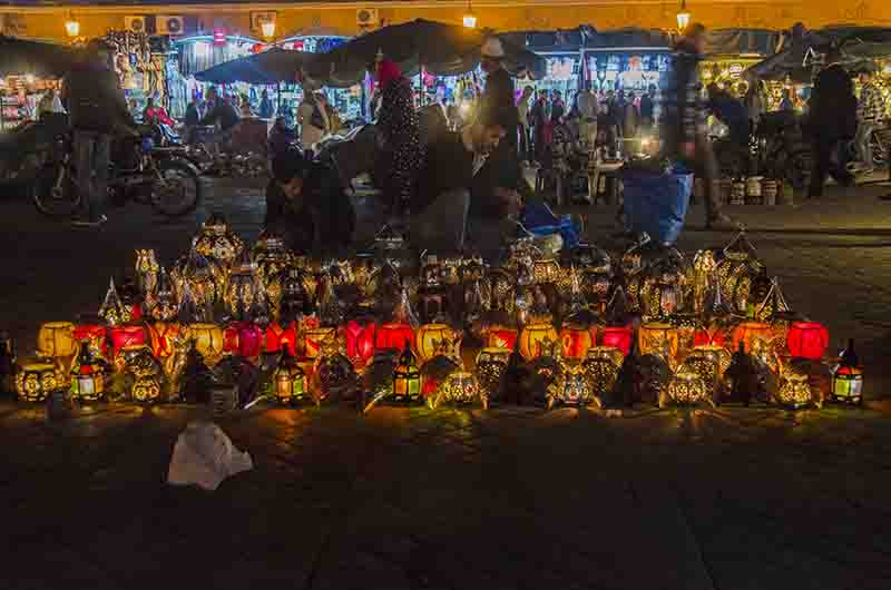 46 - Marruecos - Marrakech - plaza Jamaa el Fna - imagen nocturna
